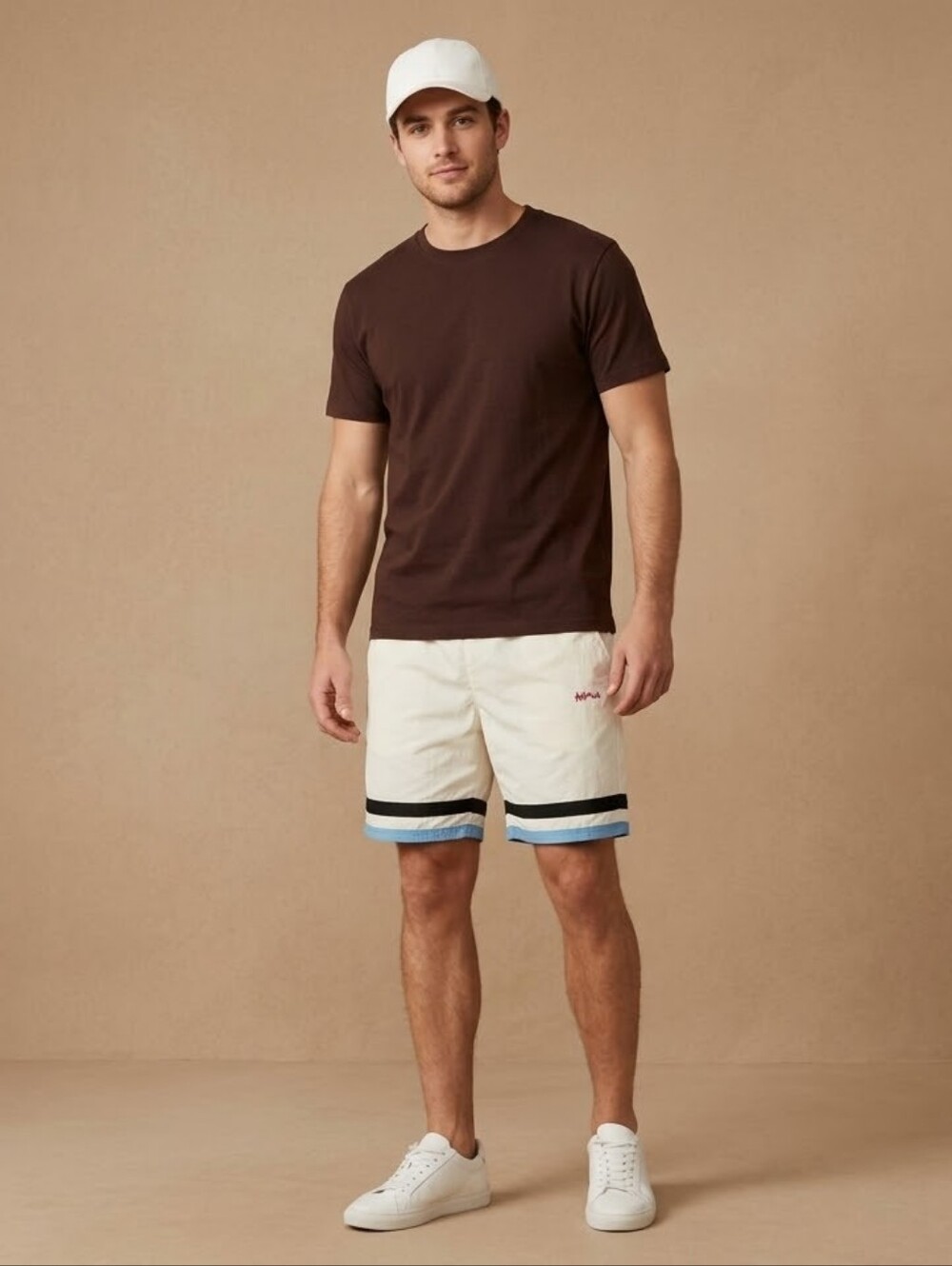 $74 AGTAWH Men's Embroidered Logo Graphic Short